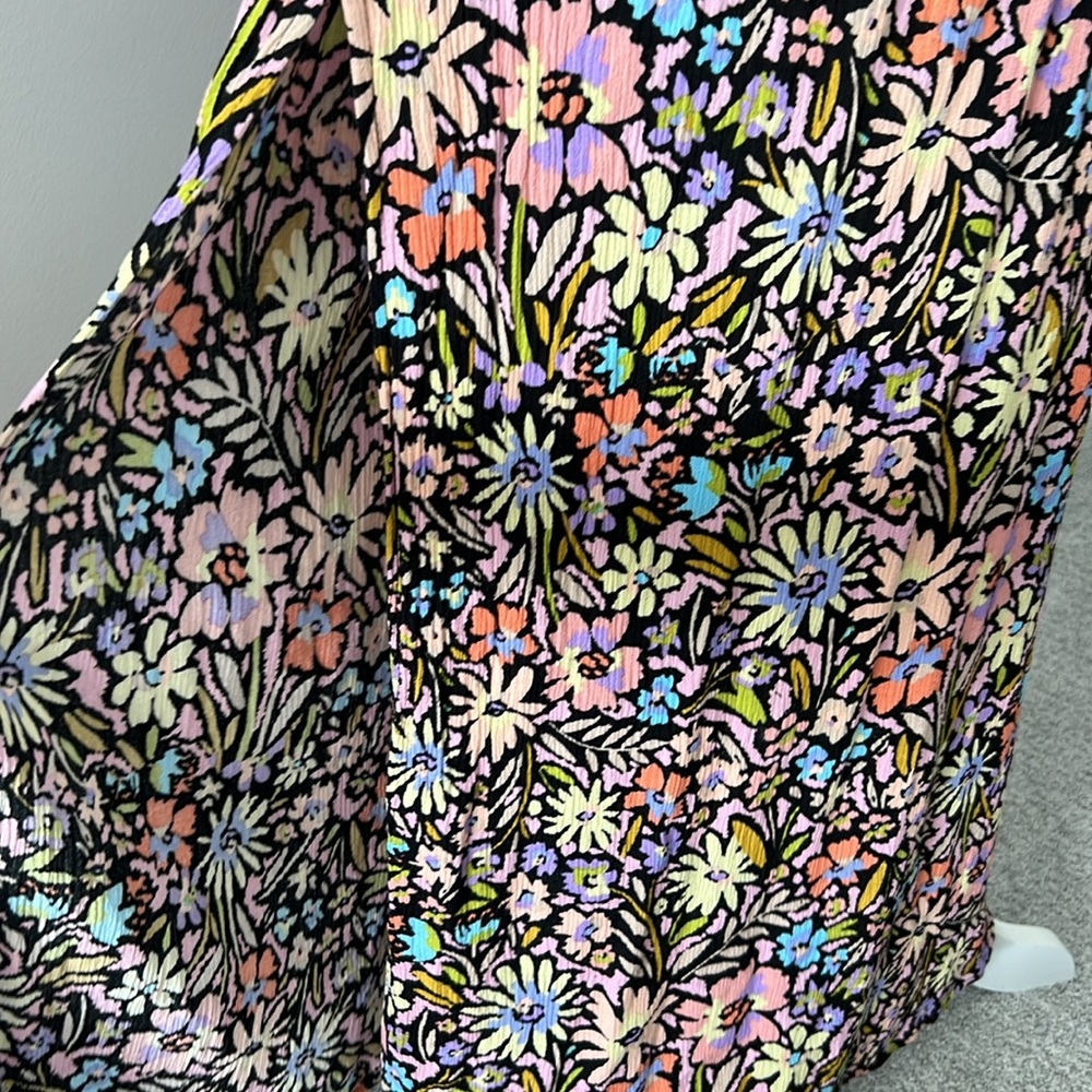PROMESA flower bomb floral print smocked halter maxi dress black small - Picture 5 of 11